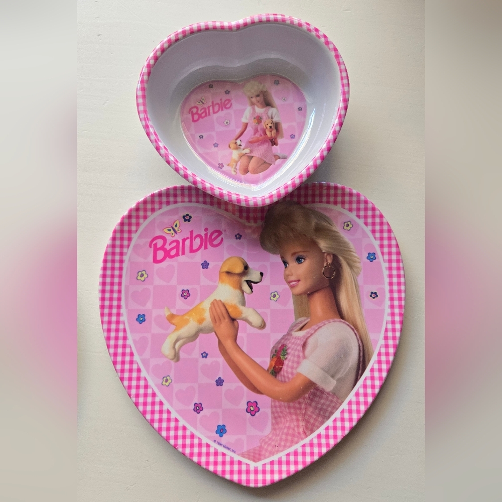 Vintage Barbie Hearts Shaped Plates From 1996